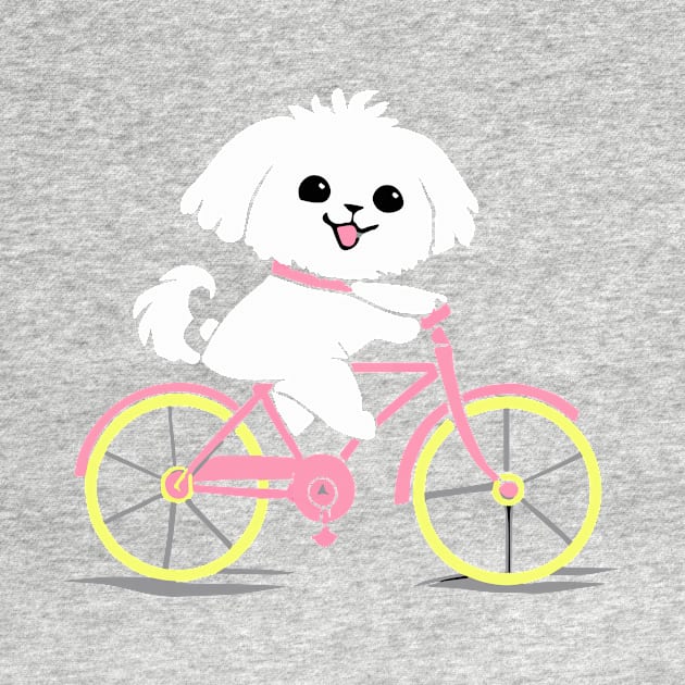 Maltese Bicycle Dog Owner Retro Funny Dog by BetterManufaktur